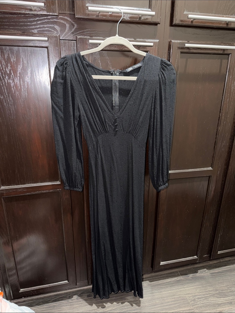 Zara black textured maxi dress